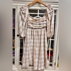 Abercrombie & Fitch “Emerson” Poplin Puff Sleeve Mini Dress.